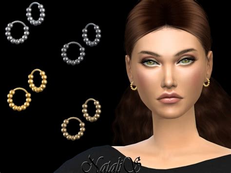 Tiny Beaded Hoop Earrings By Natalis At Tsr Sims 4 Updates