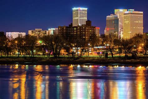 Tulsa Skyline Over The Arkansas River Photograph By Gregory Ballos Pixels