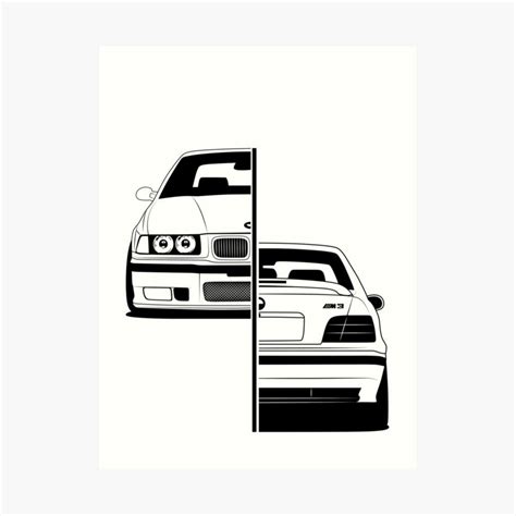 E36 Bestes Shirt Design Kunstdruck Von Carworld Bmw Sketch