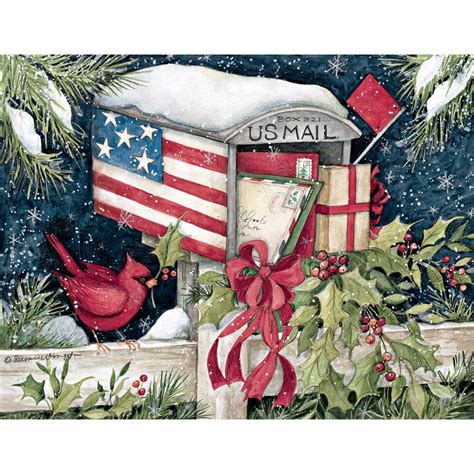 Holiday Mailbox Boxed Christmas Card By Susan Winget
