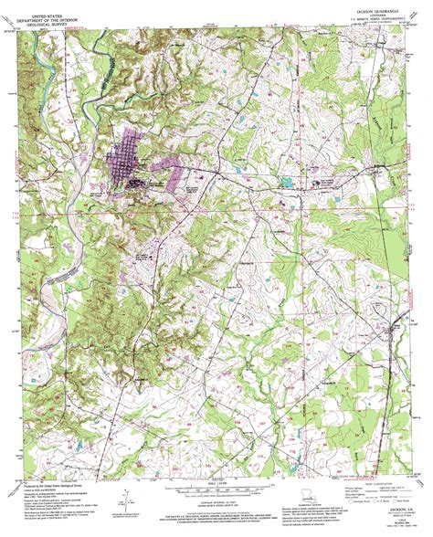 Jackson Topographic Map 124000 Scale Louisiana