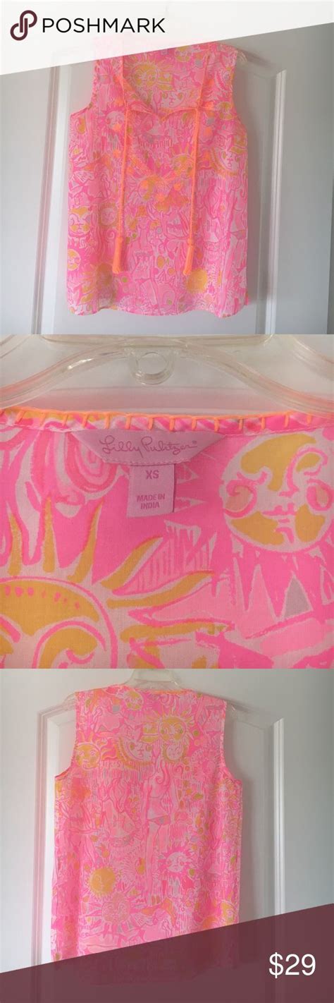 Lilly Pulitzer Pink Pout Xs Sleeveless Top Sleeveless Top Lilly