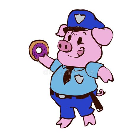 Pig With Police Hat Stock Vector Illustration Of Animal 14491110