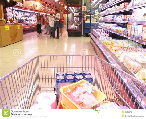 At the supermarket stock photo. Image of metal, cart, commercial - 6430874