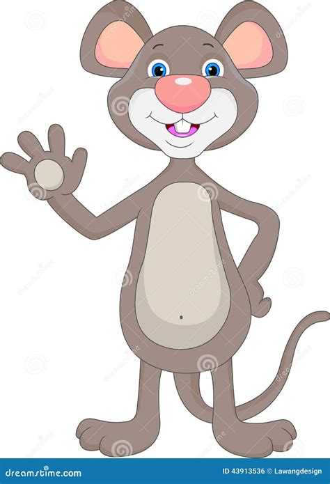 Cute Mouse Waving Cartoon Stock Vector Image 43913536