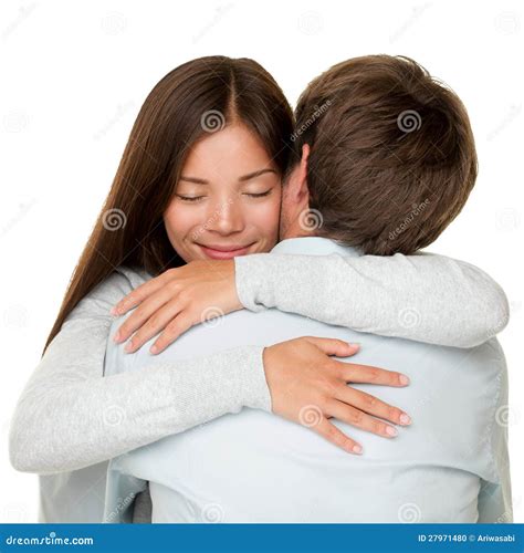 Embracing Couple Hugging Happy Stock Photo Image Of Hugging Lover