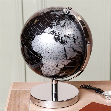 Personalised Gentlemens Large Monochrome Desk Globe By Dibor