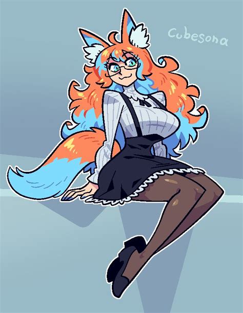 Commission Foxgirl By Cubesona On Deviantart In 2021 Character