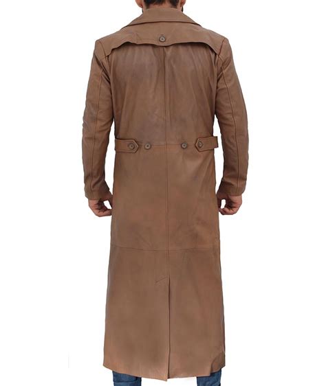 mens brown leather trench coat tradingbasis