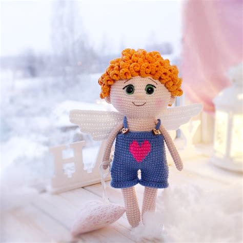 Angel Doll Stuffed Toy Guardian Angel Doll With Red Hear Etsy
