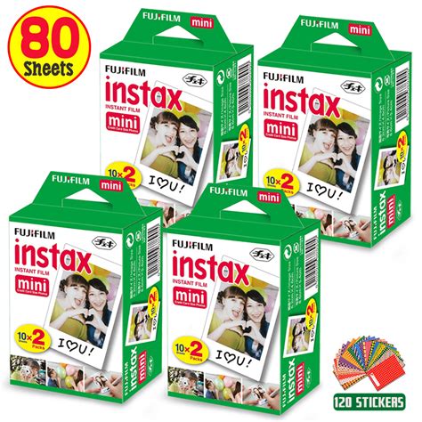 Fujifilm Instax Mini Instant Film 4 Pack 4 X 20 Total Of 80 Sheets