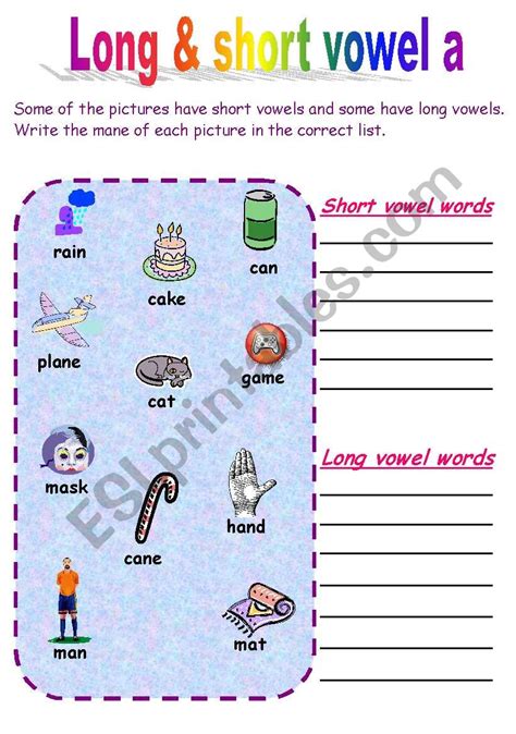 Short Vowel Practice Worksheet