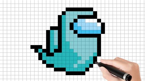 Cara Menggambar Hantu Among Us Easy Pixel Art Youtube