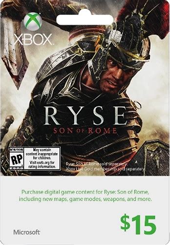 Check spelling or type a new query. Microsoft $15 Xbox Gift Card Ryse XBOX LIVE CURRENCY - $15 - Best Buy