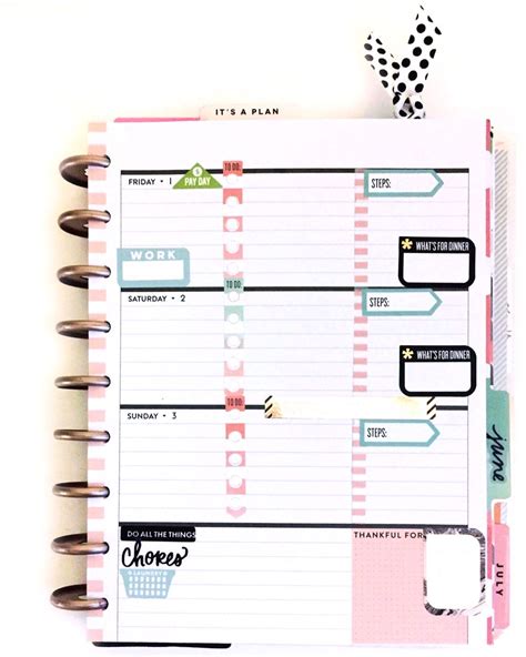 Like How She Separates Her Days On Horizontal Layout Happy Planner