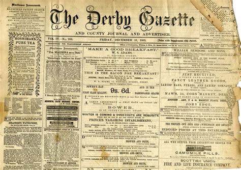 Old Newspaper Gives Insight Into Victorian Life In Derby Старая