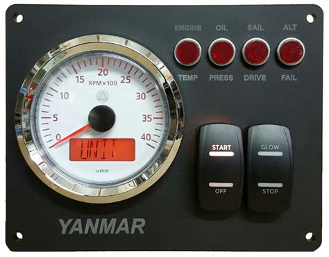 Yanmar B Type Instrument Panel With Vdo Rpm Gauge 7 18″ X 5 12″ Ac