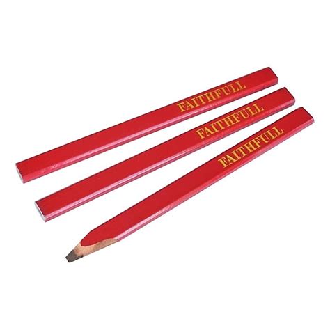Carpenters Pencils Red Medium Pack Of 3 By Faithfull Lands Engineers