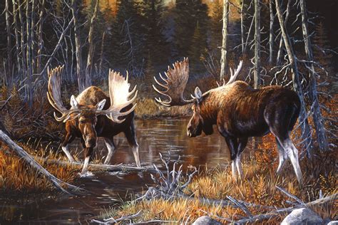 Northcott Naturescapes Majestic Moose Panel Moose Painting Hunting
