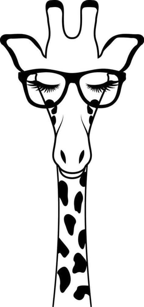 Giraffe wearing glasses SVG PNG JPG Cricut & Silhouette Digital File