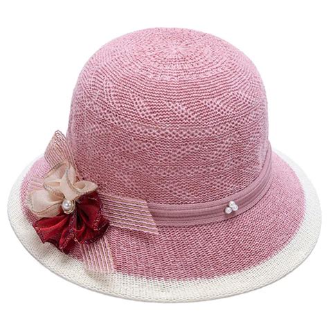 Summer Beach Sun Hat For Women Natural Straw Hats Ladies Elegant Red