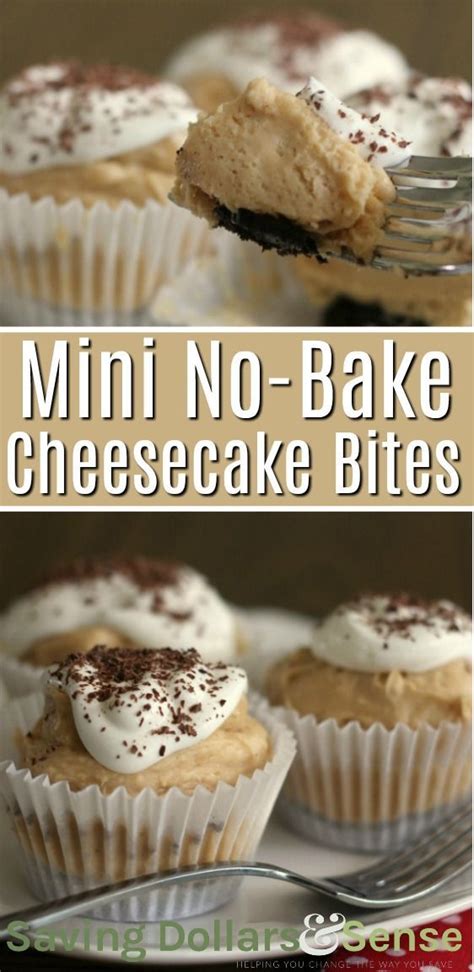 New york style cheesecake recipe: Mini No-Bake Cheesecake Bites | Delicious No Bake Peanut Butter Cheesecakes using Oreo crust, SO ...