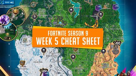 Fortnite Season 9 Week 5 Cheat Sheet Week 5 Challenge Guide Gameguidehq