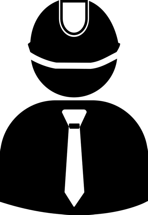 Engineer Wearing Hard Hat With Suit And Tie Svg Png Icon Free Download
