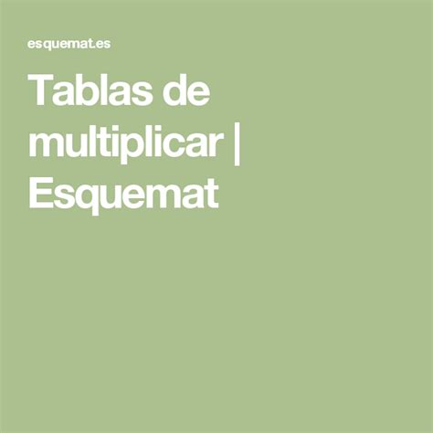 Tablas De Multiplicar Esquemat Multiplication Facts Incoming Call