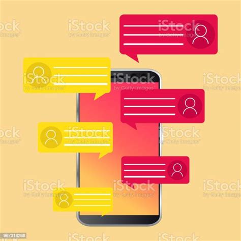 Chatting Bubble Speeches Vector Illustration Mobile Phone Chat Message