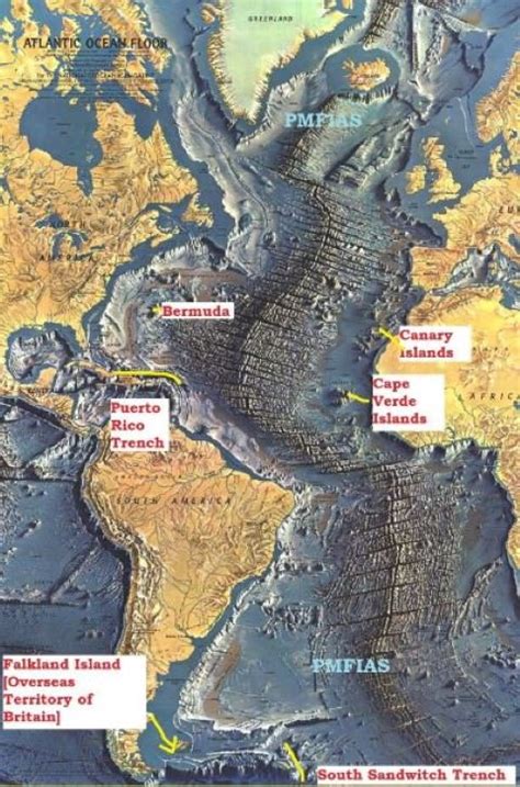 Atlantic Ocean Relief Trenches Geography Map Earth And Space Science