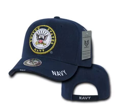 Blue United States Us Navy Emblem Logo Military Baseball Ball Cap Hat