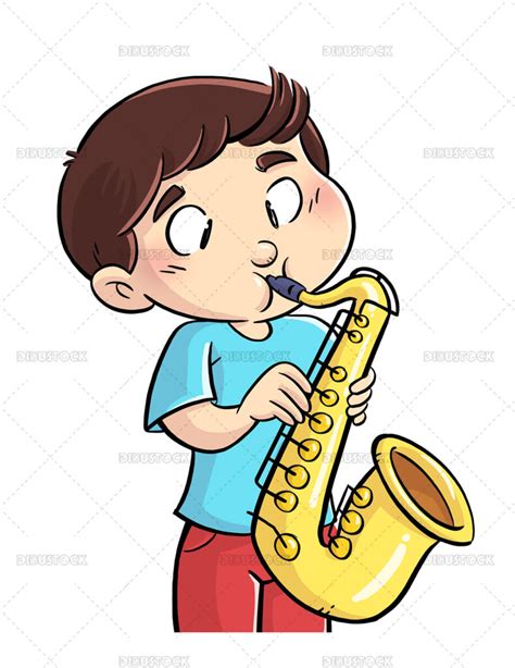 Illustration Of A Boy Playing The Saxophone Illustrations From