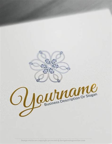 Luxuries Flower Diamond Logo Template Free Jewelry Logo Maker