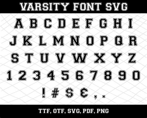 Varsity Font Svg Sport Font Svg Varsity Cricut Baseball Font Etsy In