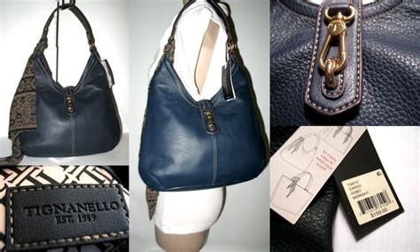 NWT TIGNANELLO Pebble Leather Hobo With Matching Scarf Midnight Navy