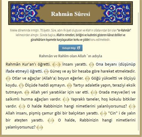 Rahman Suresi Arapça ve Türkçe okunuşu | Rahman suresi faziletleri... • Sembol Haber - Haber ...
