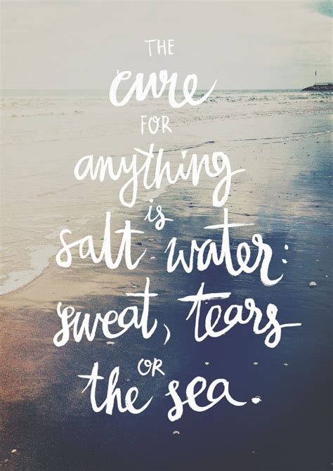 Sweat, salt, tears, cure, water, sea the cure for anything is salt water: Pin by Becca on Aloha life | Sea quotes, Salt water quotes, Salt quotes