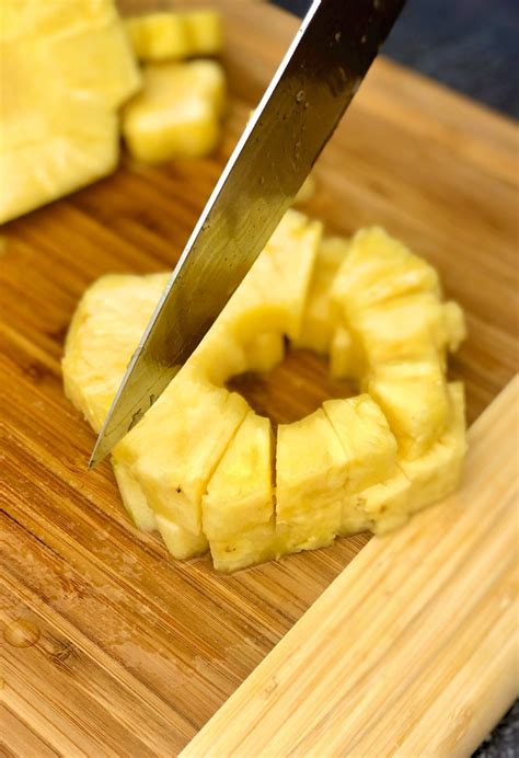 How To Cut Pineapple Core Slice In Rings And Chunks The Foodie Affair