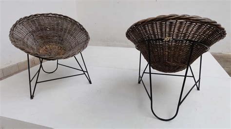 Get comfortable in your living room with our rattan and wicker chairs in lots of styles from. Nice Pair Of Dutch 50's Outdoor Wicker Basket Chairs With ...