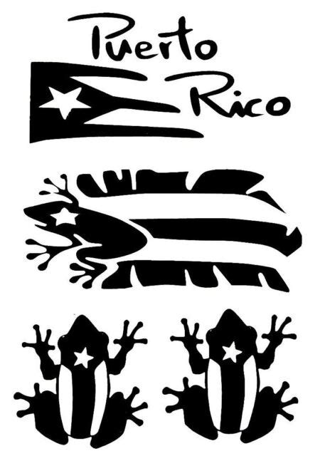Puerto Rico Flag Set Vinyl Decal Sticker Buy 2 Sets Get 1 Set Free