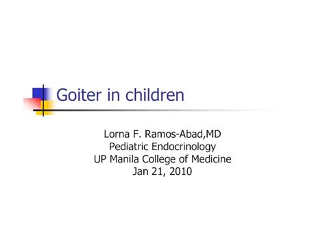 Pdf Goiter In Children Philippine Pediatric Society