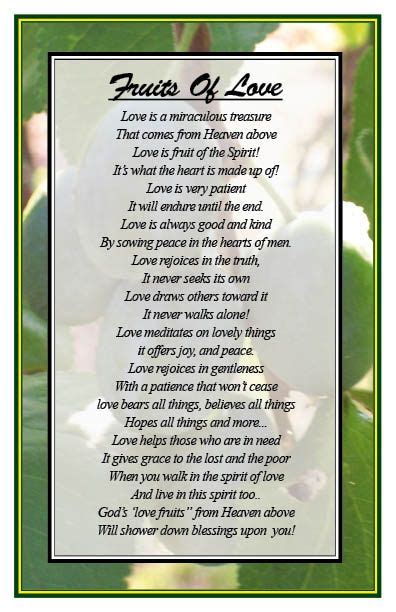 Christian Poems 8 Is Gives You Fruits Of Love Christian Poems