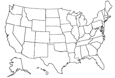 Black And White United States Map