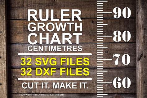 Ruler Growth Height Chart Svg Dxf Files Centimetres Metric Etsy Australia