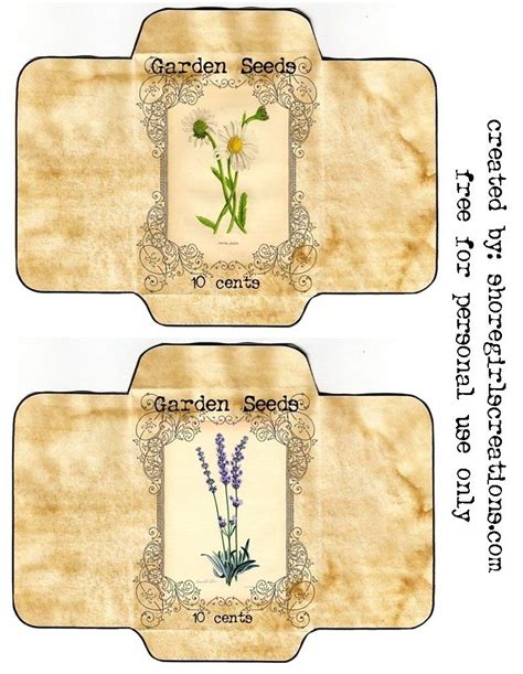 Free Printable Seed Packets Diy Seed Packets Vintage Seed Packets