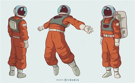 Astronaut Man Character Set Ad Ad Sponsored Man Character