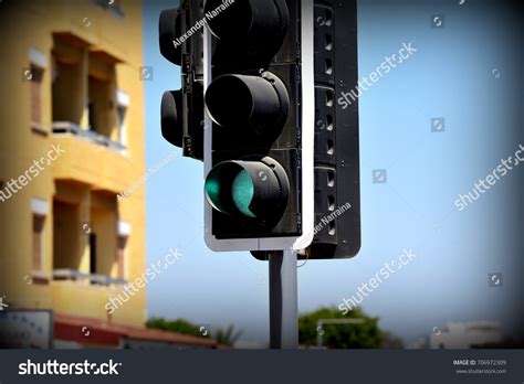 Green Traffic Light Illuminated Stock Photo 706972309 Shutterstock