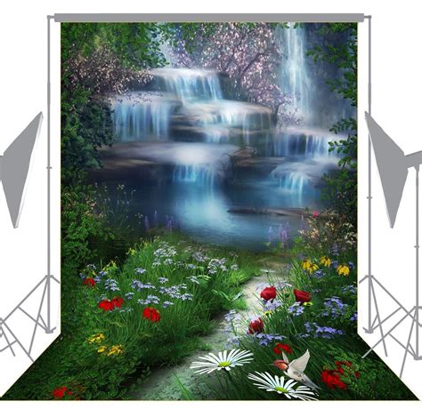 Greendecor Polyster 5x7ft Mountain Stream Photography Background