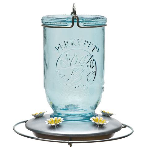 The popular, vintage mason jar design of our mason jar hummingbird feeder guarantees you'll enjoy it for its looks as much as for the hummingbirds it will. Perky-Pet Mason Jar Humming Bird Feeder-785 - The Home Depot